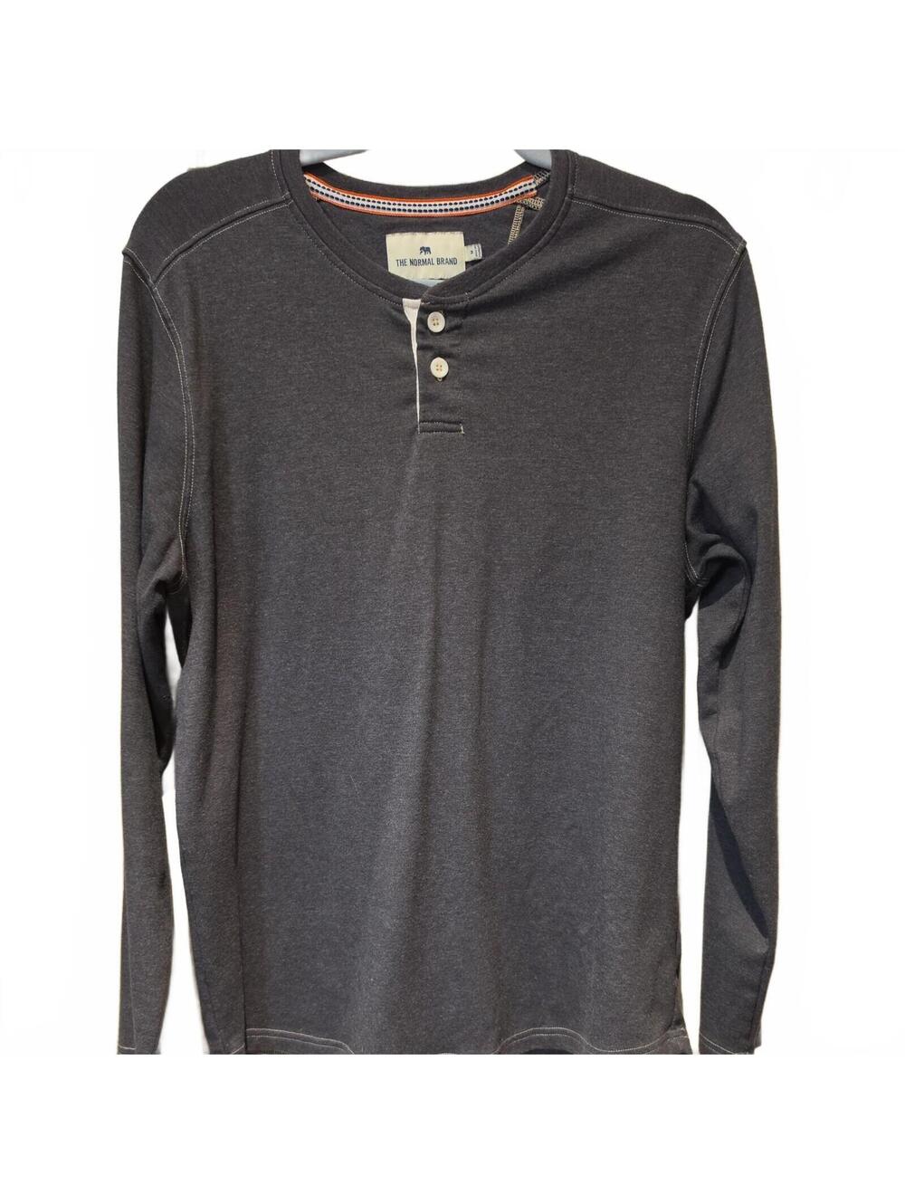The Normal Brand Shirt Mens Med Charcoal Puremeso Everyday Henley Stretch Soft